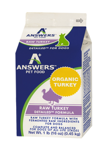 Answers Detailed Turkey Formula Limited Ingredient Frozen Raw Food For Dogs