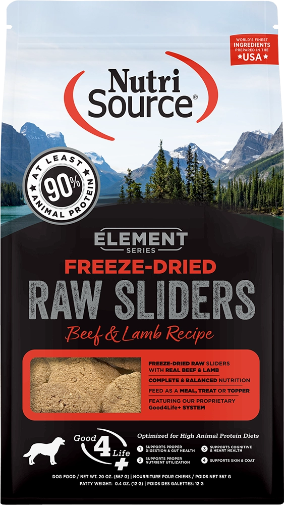Nutrisource Element Sliders With Beef And Lamb Recipe Freeze Dried Raw Food For Dogs