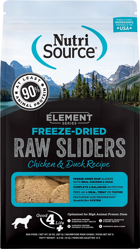 Nutrisource Element Sliders With Chicken And Duck Recipe Freeze Dried Raw Food For Dogs