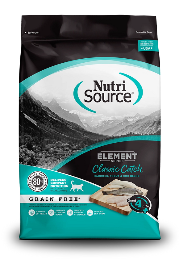Nutrisource Element Classic Catch With Haddock Trout And Cod Blend Formula Grain Free Dry Food For Cats