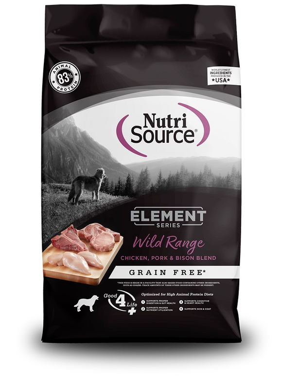 Nutrisource Element Wild Range With Chicken Pork And Bison Blend Grain Free Dry Food For Dogs