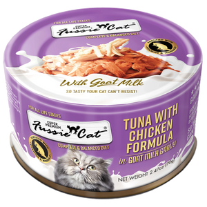 Fussie Cat Premium Tuna And Chicken Formula In Goat Milk Gravy Grain Free Wet Food For Cats