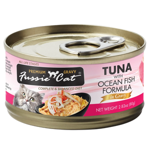 Fussie Cat Premium Tuna And Ocean Fish Formula In Gravy Grain Free Wet Food For Cats