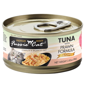Fussie Cat Premium Tuna And Prawn Formula In Gravy Grain Free Wet Food For Cats