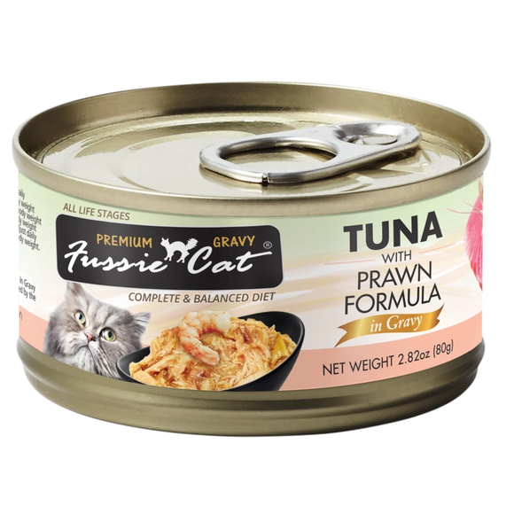 Fussie Cat Premium Tuna And Prawn Formula In Gravy Grain Free Wet Food For Cats