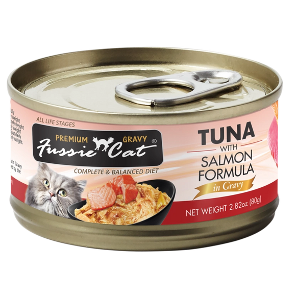 Fussie Cat Premium Tuna And Salmon Formula In Gravy Grain Free Wet Food For Cats