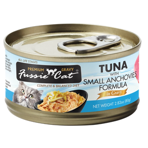 Fussie Cat Premium Tuna And Small Anchovies Formula In Gravy Grain Free Wet Food For Cats