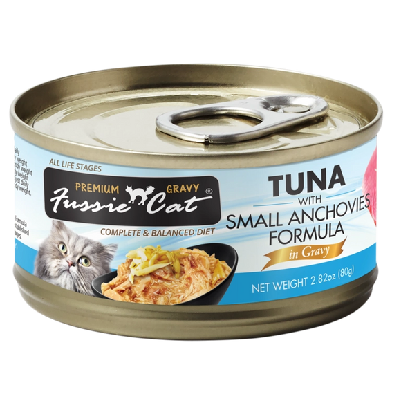 Fussie Cat Premium Tuna And Small Anchovies Formula In Gravy Grain Free Wet Food For Cats