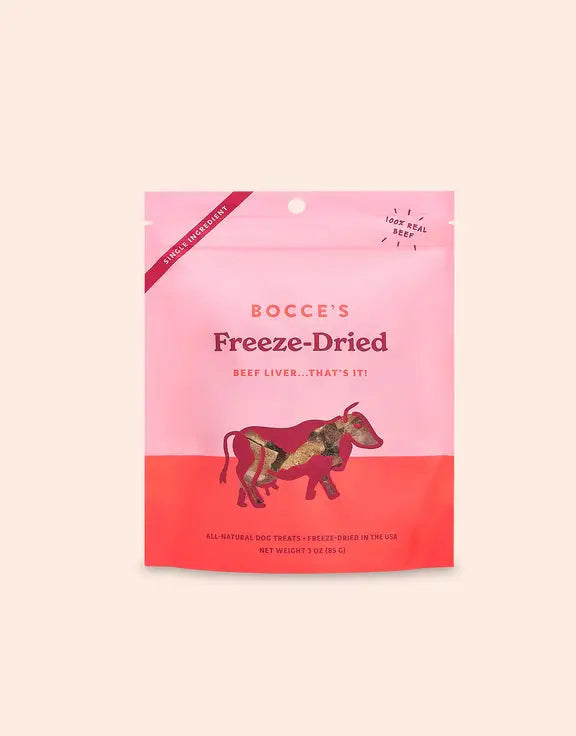 Bocce's Bakery Beef Liver Freeze Dried Dehydrated Treats For Dogs