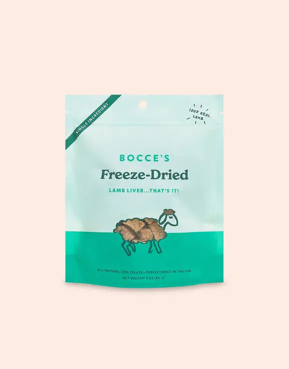 Bocce's Bakery Lamb Liver Freeze Dried Dehydrated Treats For Dogs