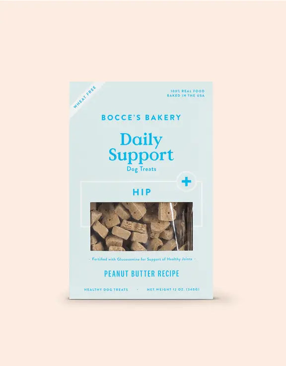 Bocce's Bakery Daily Support Hip Peanut Butter Biscuits Crunchy Treats For Dogs