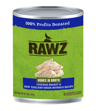 Rawz Hunks in Broth Chicken Breast New Zealand Green Mussels Grain Free Wet Food For Dogs