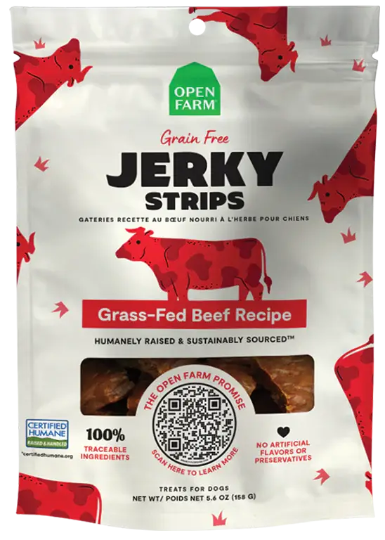 Open Farm Beef Grain Free Jerky Strips Treats For Dogs