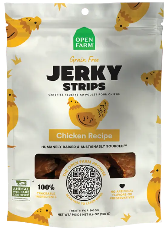 Open Farm Chicken Grain Free Jerky Strips Treats For Dogs