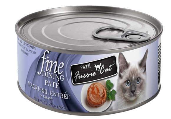 Fussie Cat Fine Dining Pate Mackerel Entree In Gravy Grain Free Wet Food For Cats