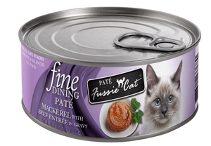 Fussie Cat Fine Dining Pate Mackerel And Beef Entree In Gravy Grain Free Wet Food For Cats