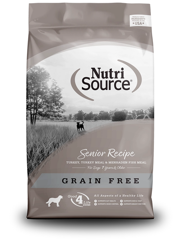 Nutrisource Senior Turkey Whitefish And Menhaden Fish Recipe Grain Free Dry Food For Dogs