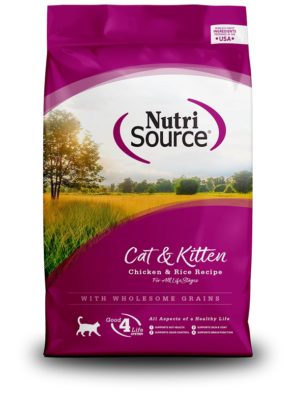 Nutrisource Kitten Chicken And Brown Rice Formula Grain Inclusive Dry Food For Cats