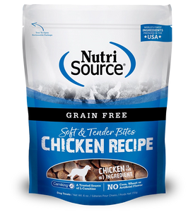 Nutrisource Chicken Bite Healthy Grain Free Soft Chewy Treats For Dogs