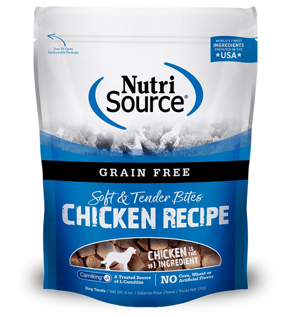 Nutrisource Chicken Bite Healthy Grain Free Soft Chewy Treats For Dogs