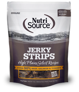 Nutrisource High Plains Select Beef Salmon And Turkey Grain Free Jerky Treats For Dogs