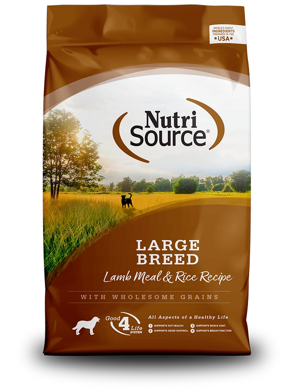 Nutrisource Large Breed Lamb Meal And Brown Rice Formula Grain Inclusive Dry Food For Dogs