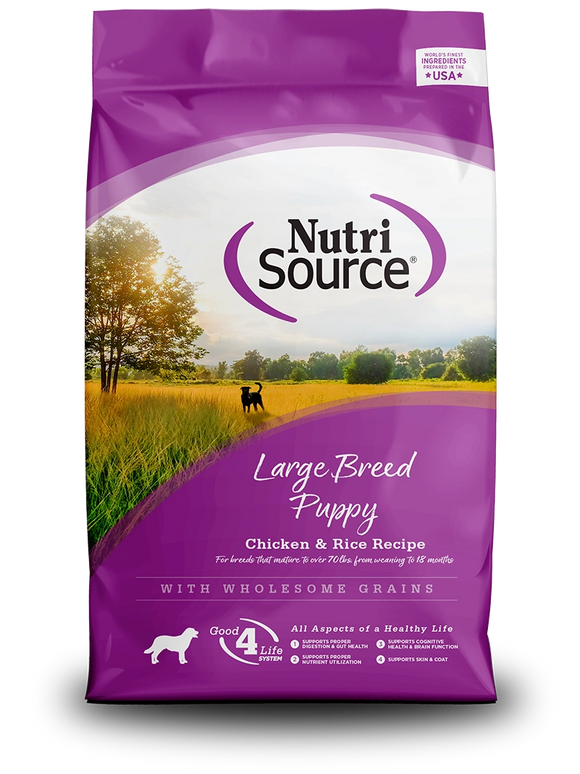Nutrisource Large Breed Puppy Chicken And Brown Rice Formula Grain Inclusive Dry Food For Dogs