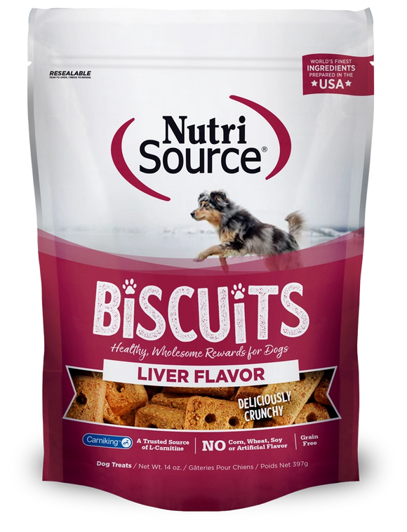 Nutrisource Liver Grain Free Biscuits Crunchy Treats For Dogs