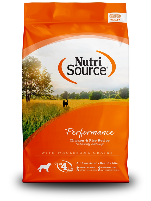 Nutrisource Performance Chicken And Brown Rice Formula Grain Inclusive Dry Food For Dogs