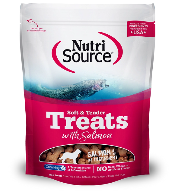 Nutrisource Soft Tender Salmon Grain Inclusive Soft Chewy Treats For Dogs
