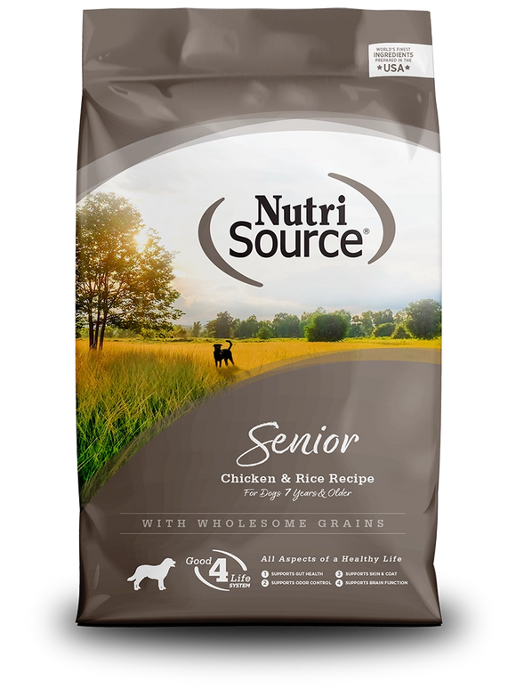 Nutrisource Senior Chicken And Brown Rice Formula Grain Inclusive Dry Food For Dogs