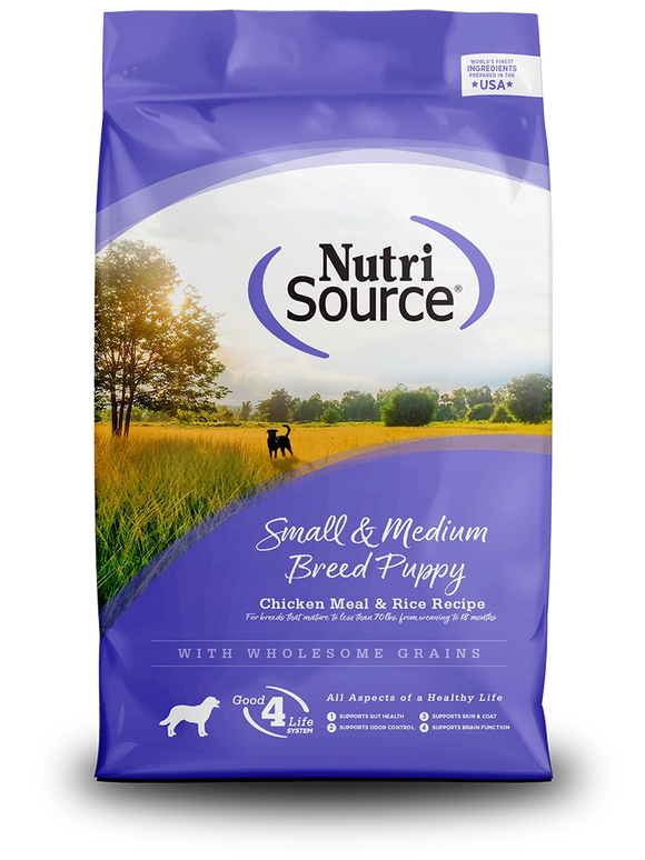 Nutrisource Small Medium Breed Puppy Chicken And Brown Rice Formula Grain Inclusive Dry Food For Dogs