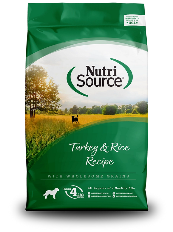 Nutrisource Turkey And Brown Rice Formula Grain Inclusive Dry Food For Dogs