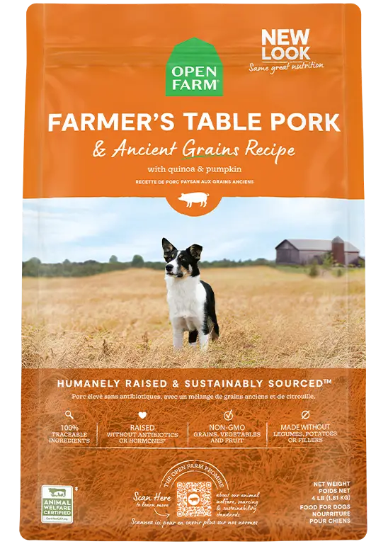Open Farm Farmer's Table Pork And Ancient Grain Inclusive Dry Food For Dogs