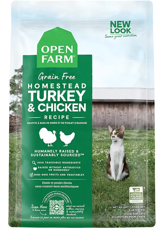 Open Farm Homestead Turkey Chicken Grain Free Dry Food For Cats