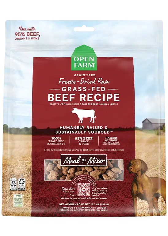 Open Farm Grass Fed Beef Freeze Dried Raw Food For Dogs