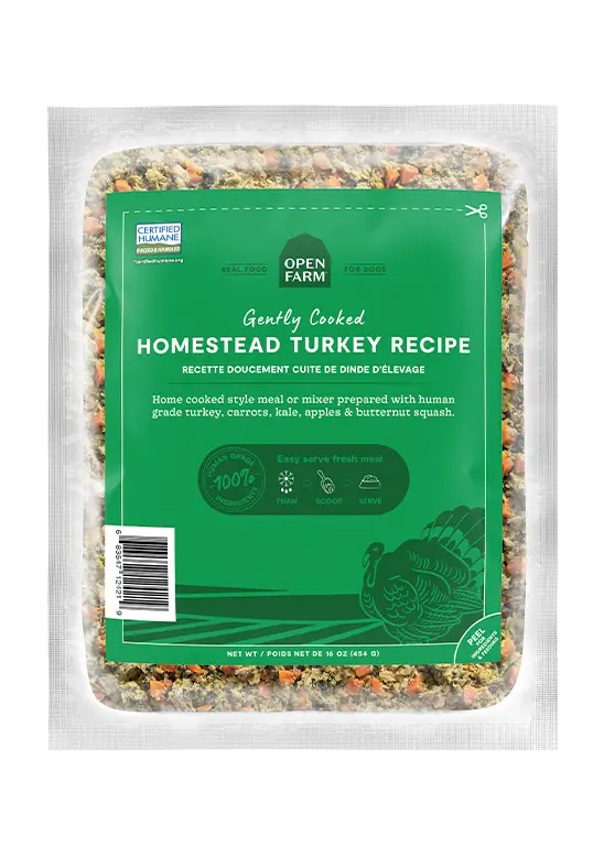 Open Farm Homestead Turkey Gently Cooked Frozen Food For Dogs