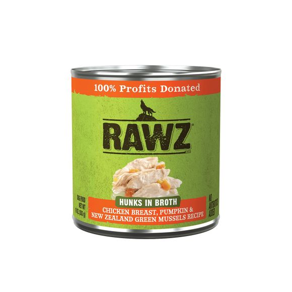 Rawz Hunks Chicken Breast Pumpkin And New Zealand Green Mussels Grain Free Wet Food For Dogs