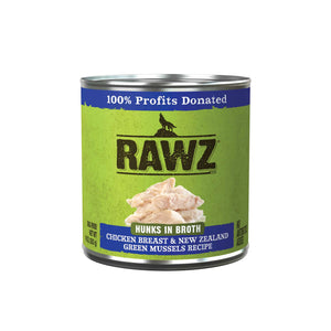Rawz Hunks Chicken Breast And New Zealand Green Mussels Grain Free Wet Food For Dogs