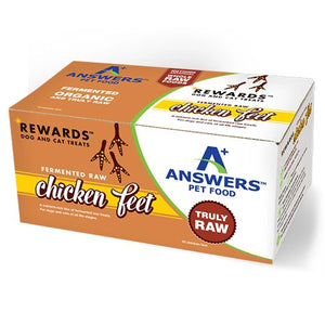Answers Rewards Fermented Organic Chicken Feet Frozen Raw Treats For Dogs And Cats
