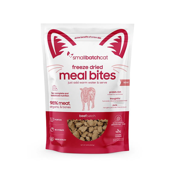 Smallbatch Beef Meal bites Grain Free Freeze Dried Food Raw For Cats