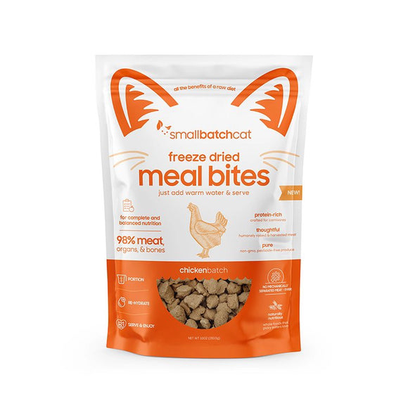 Smallbatch Chicken Meal bites Grain Free Freeze Dried Raw Food For Cats
