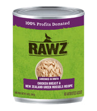 Rawz Shredded Chicken Breast New Zealand Green Mussels Grain Free Wet Food For Dogs