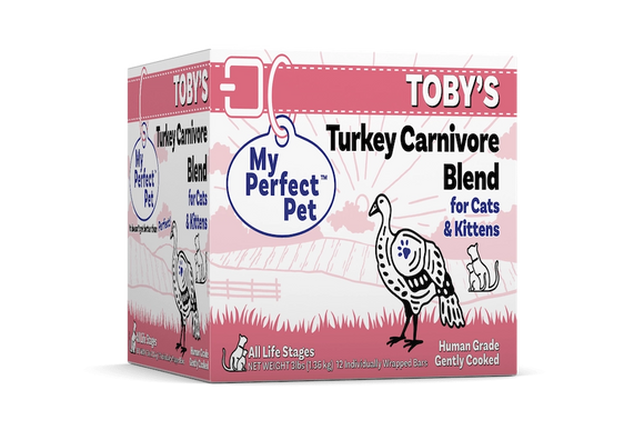 My Perfect Pet Tobys Turkey Carnivore Blend Grain Free Frozen Food For Cats