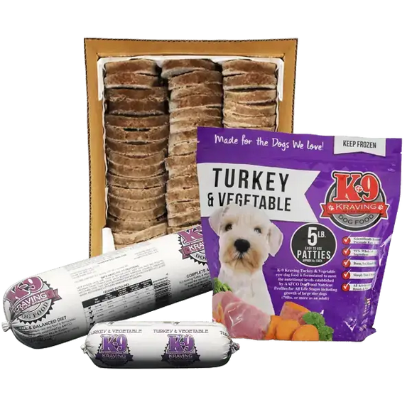 K9 kraving Turkey & Vegetable Raw Frozen Dog Food