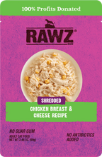 Rawz Shredded Chicken Breast And Cheese Pouch Grain Free Wet Food For Cats