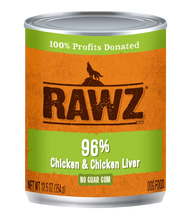 Rawz 96% Chicken And Chicken Liver Grain Free Canned Wet Food For Dogs