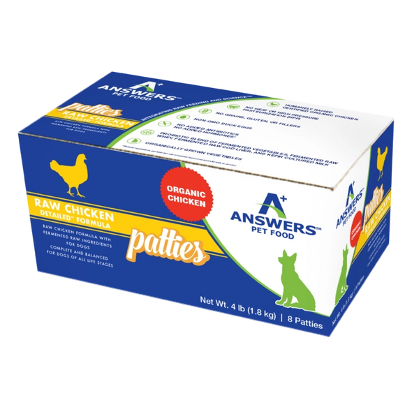 Answers Detailed Chicken Formula Patties Frozen Raw Food For Dogs