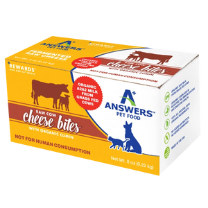 Answers Rewards Cow Cheese Bites Organic Cumin Frozen Raw Treats For Dogs