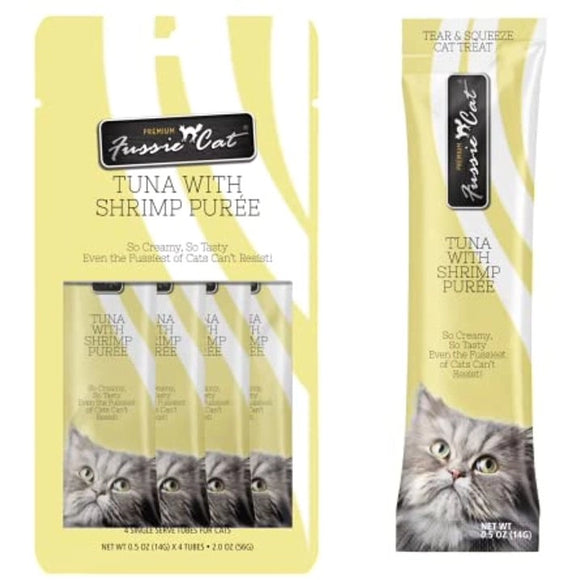 Fussie Cat Tuna And Shrimp Puree Grain Free Wet Treats For Cats